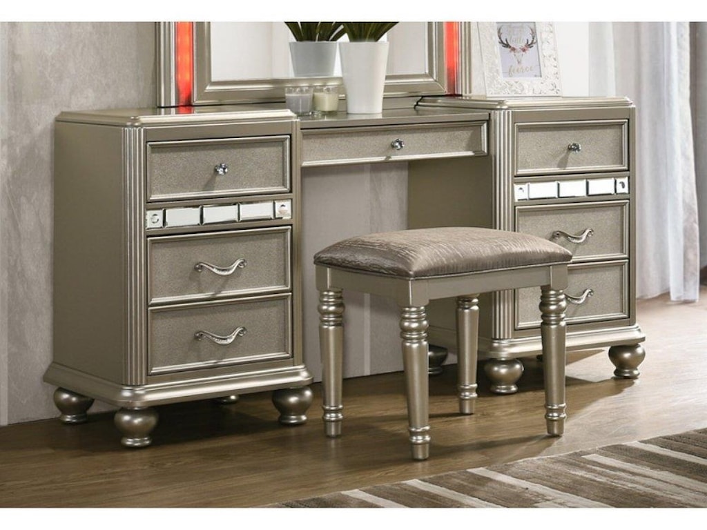 Avalon Kaleidoscope Vanity Desk With Center Drawer Royal