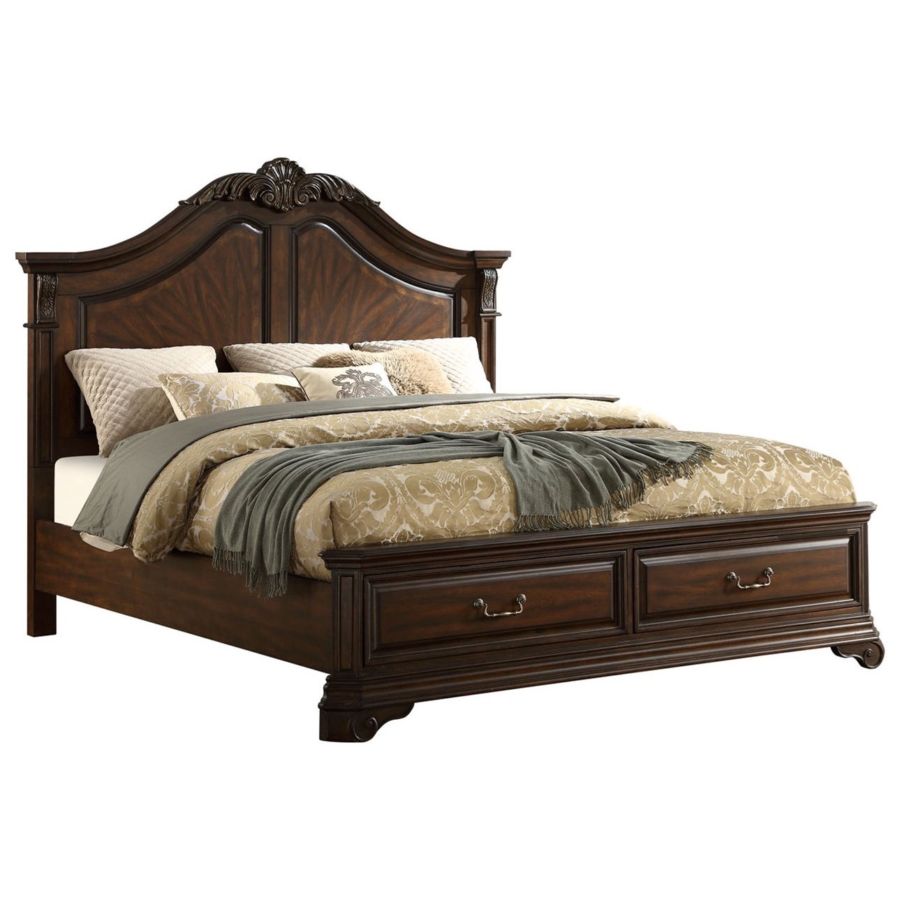 Avalon Lyla Traditional 2 Drawer Queen Storage Bed Royal