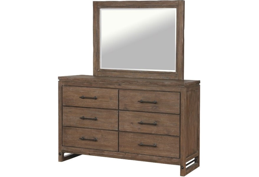 Avalon Furniture Round Rock Contemporary 6 Drawer Dresser And
