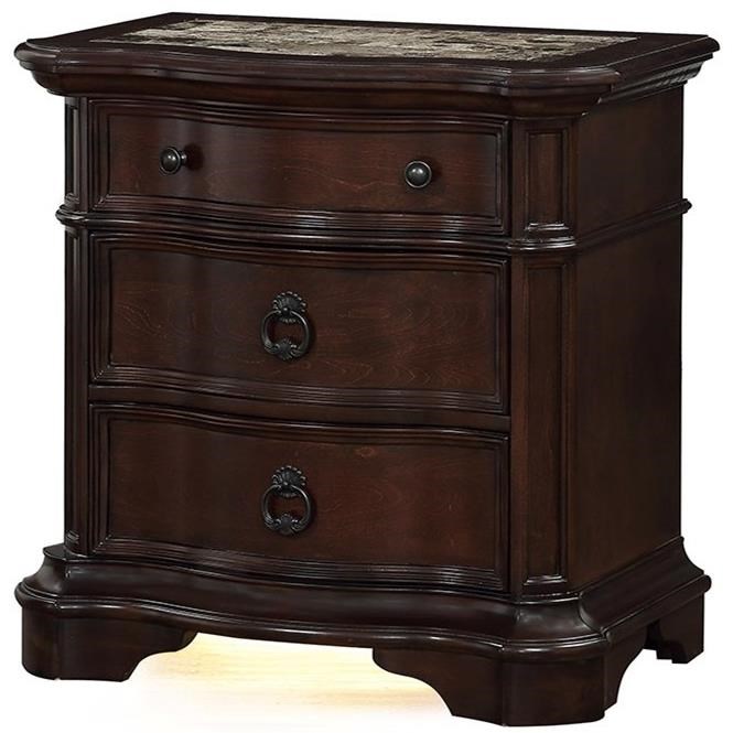 Avalon Furniture St Louis Traditional Night Stand With Usb Port And Nightlight Wilcox Furniture Night Stands