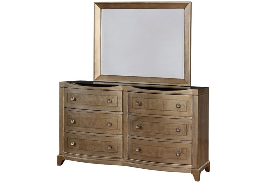 Avalon Furniture Uptown Transitional 6 Drawer Dresser And Mirror