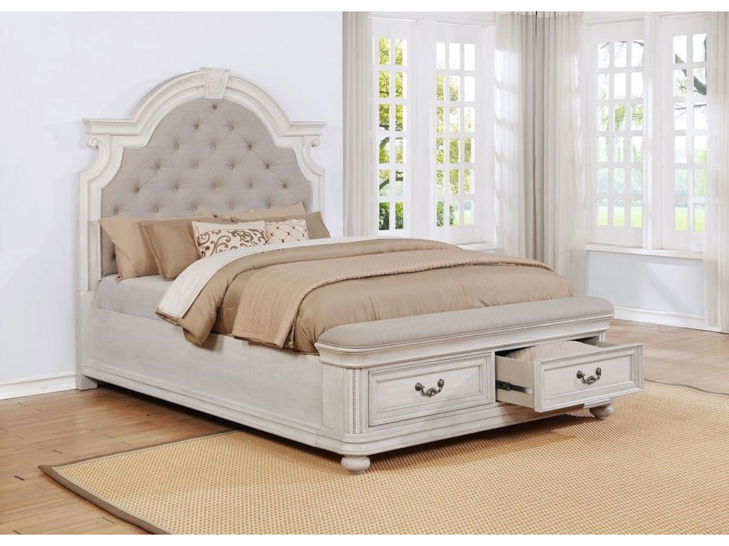 Avalon West Chester King Upholstery Storage Bed Royal Furniture Upholstered Beds