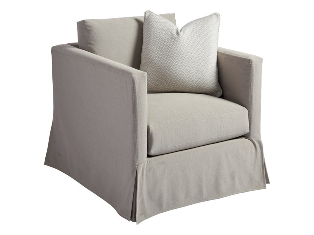 Barclay Butera Barclay Butera UpholsteryMarina Gray Slipcover Swivel Chair