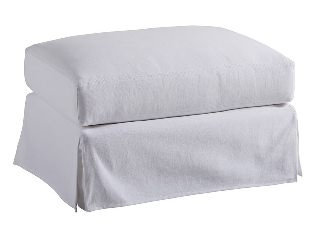 Barclay Butera Barclay Butera UpholsteryMarina White Slipcover Ottoman