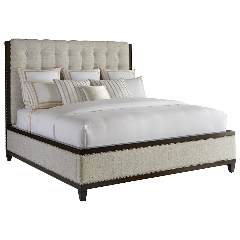 Barclay Butera Brentwood Bristol Tufted Upholstered California King Bed With Nailheads And Belcourt Fabric Belfort Furniture Upholstered Beds