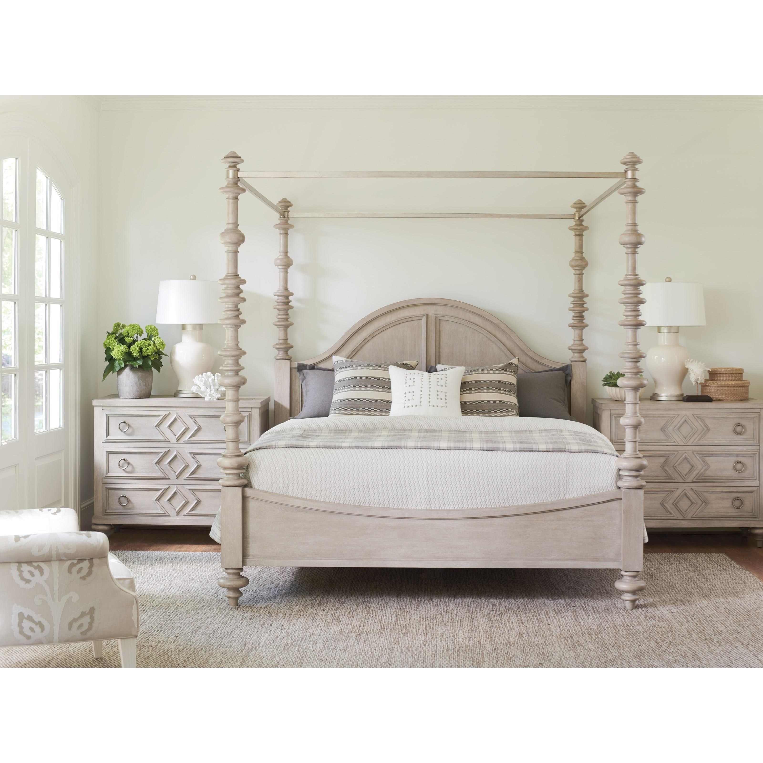 Barclay Butera Malibu 926 173c Heathercliff Queen Poster Bed With Removable Metal Canopy Hudson S Furniture Poster Beds