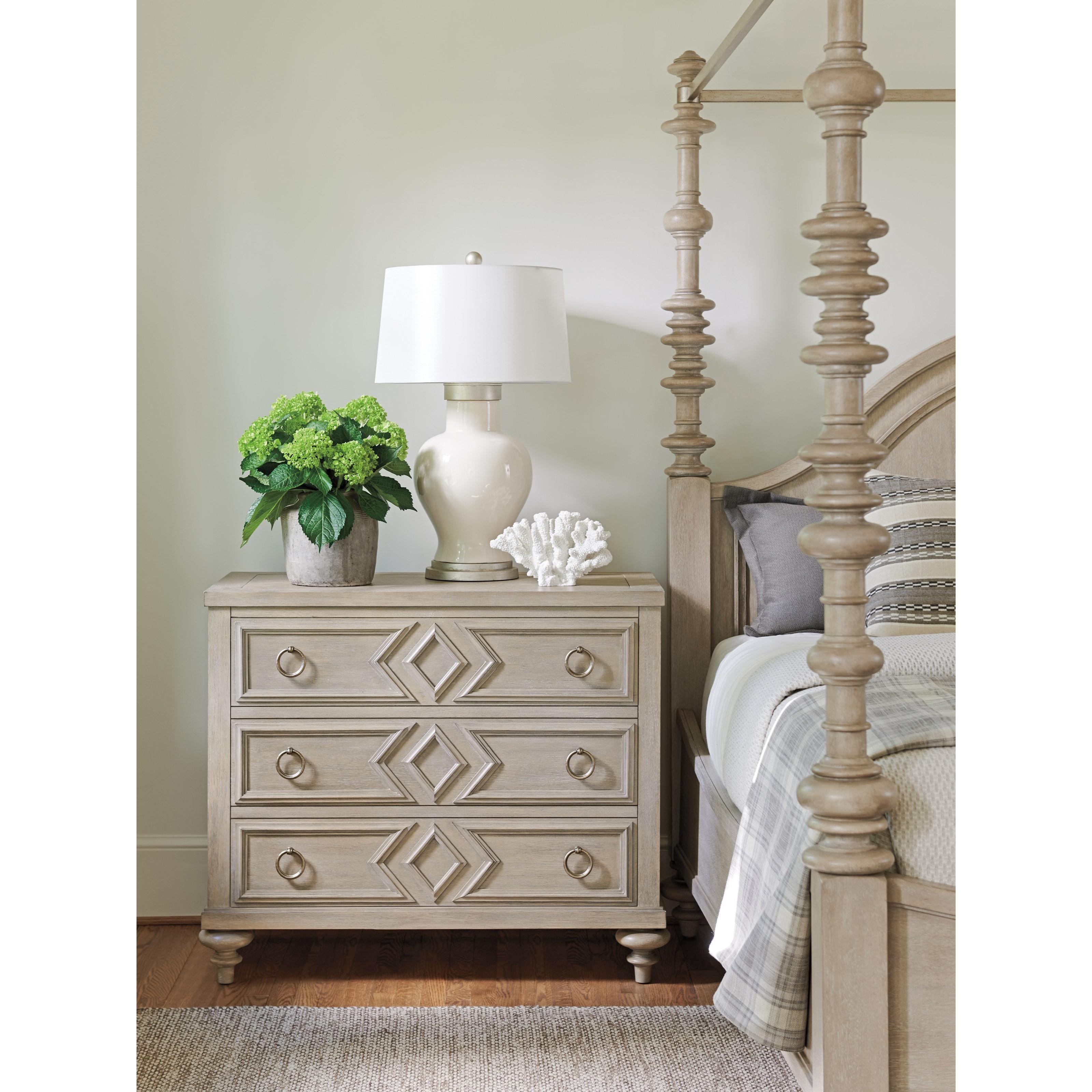 Barclay Butera Malibu 317799572 Costera 3 Drawer Bachelors Chest With Diamond Drawer Fronts Baer S Furniture Nightstands