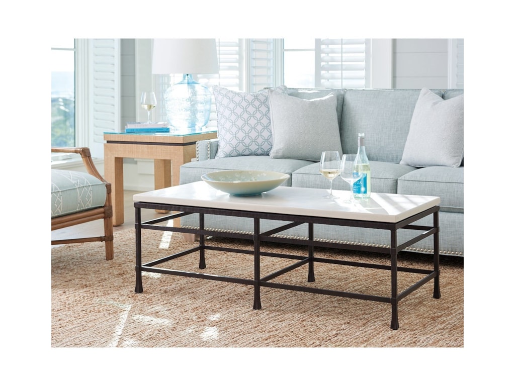 Barclay Butera NewportBreakwater Metal And Stone Cocktail Table