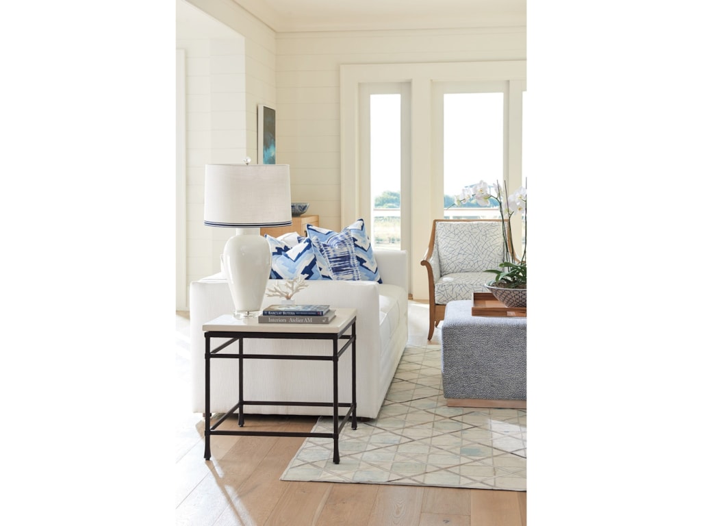 Barclay Butera NewportBreakwater Metal And Stone Lamp Table