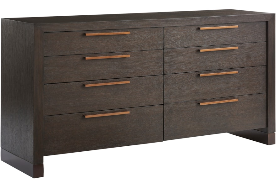 Barclay Butera Park City 302711696 Skylark Double Dresser With Mitered Frame And Long Bar Pulls Baer S Furniture Dressers