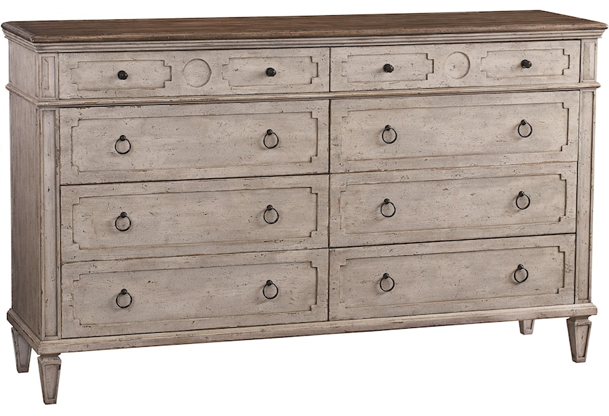 Bassett Verona Rustic Dresser With Felt And Cedar Lined Drawers