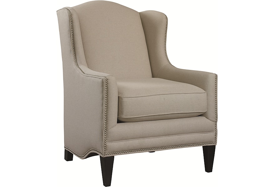 Bassett Fleming 1825 02 1281 1 Transitional Accent Chair With Wing Back Hudson S Furniture Wing Chairs