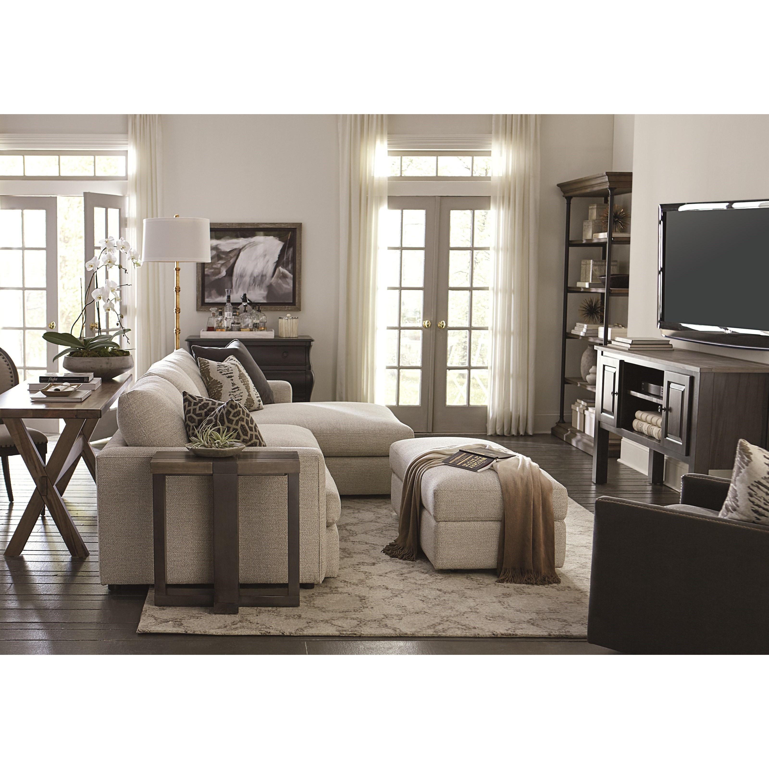 Bassett Allure Contemporary Sectional With Right Arm Facing Chaise Becker Furniture Sectional Sofas