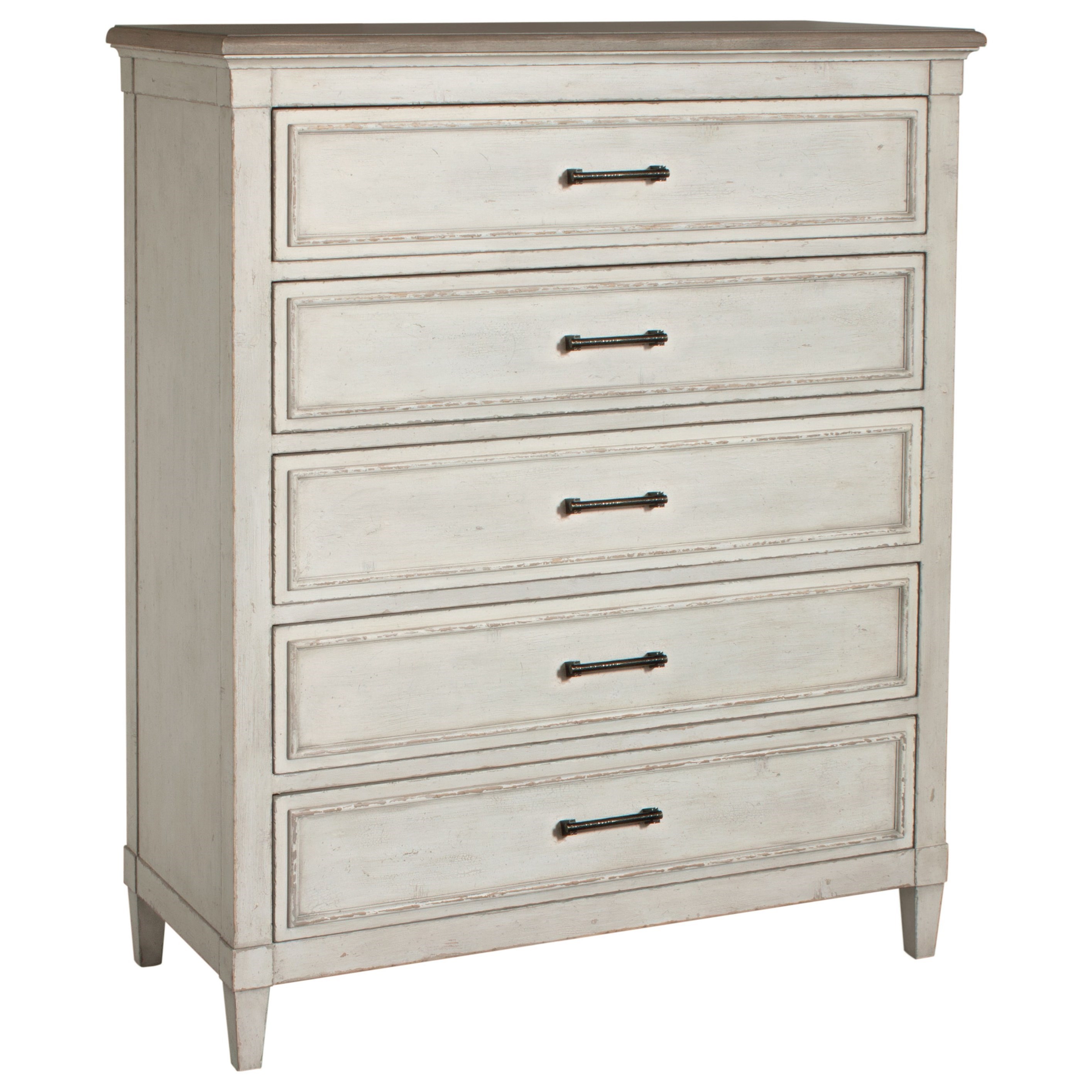 Bassett Bella 2572 0251 Cottage 5 Drawer Chest With Weathered