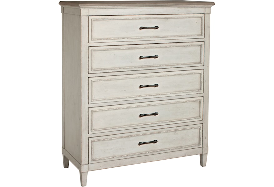 Bassett Bella 2572 0251 Cottage 5 Drawer Chest With Weathered