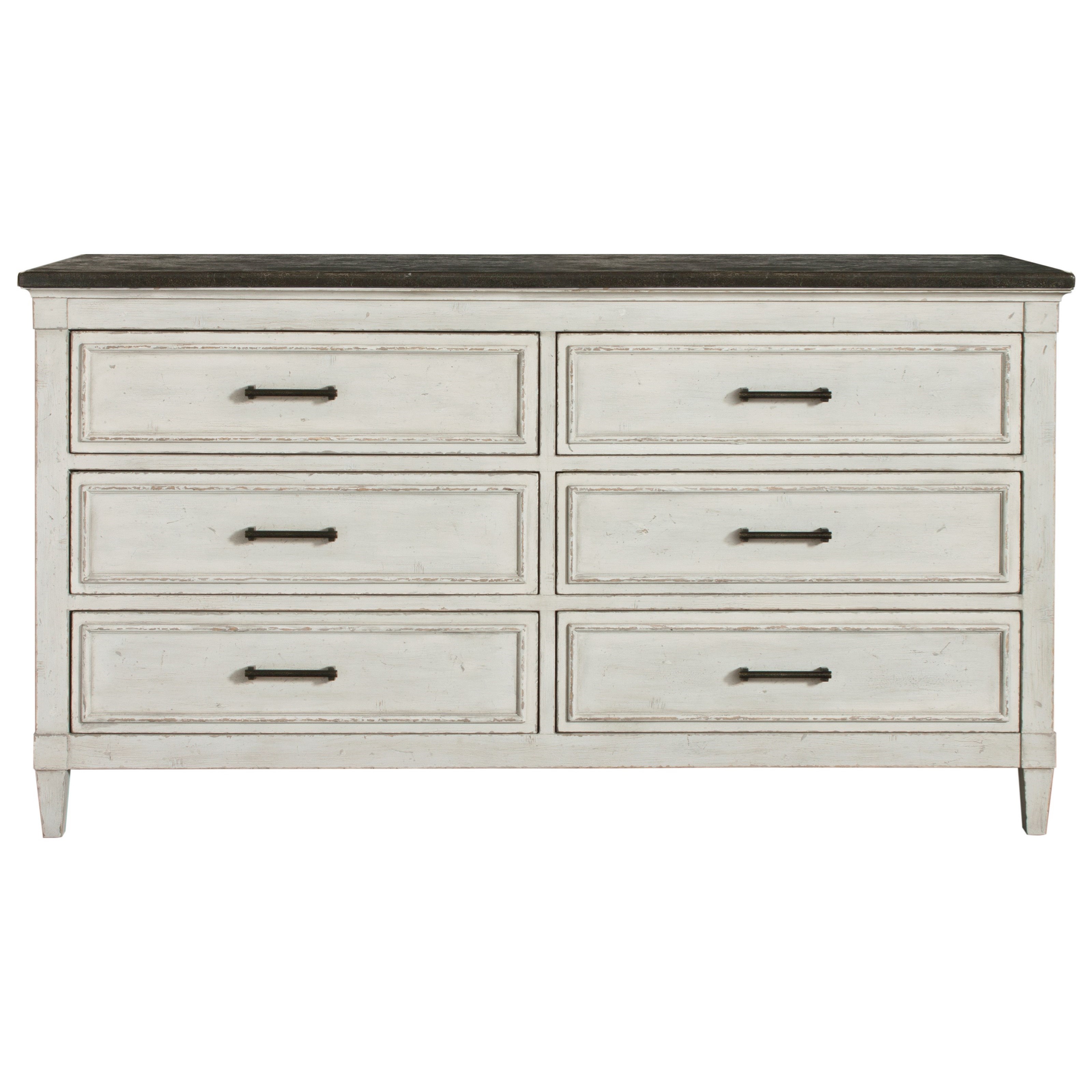 Bassett Bella 2572 S237 Cottage 6 Drawer Dresser With Weathered
