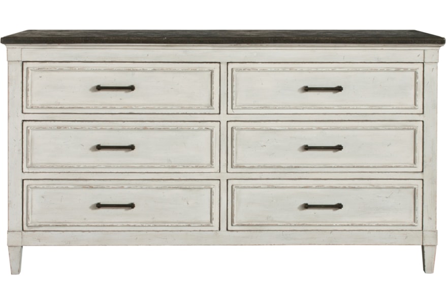 Bassett Bella Cottage 6 Drawer Dresser With Weathered Finish