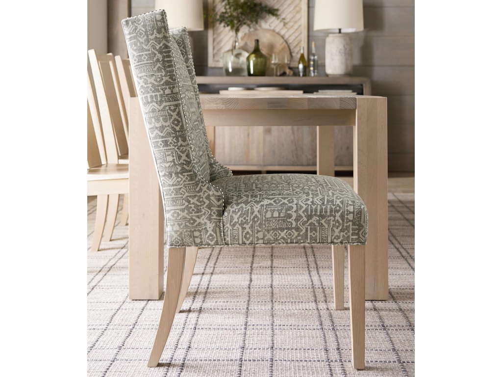Bassett Brooke Customizable Wing Back Side Chair Howell Furniture Dining Side Chairs