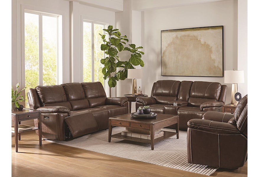 Bassett Club Level Colton Casual Power Reclining Sofa With