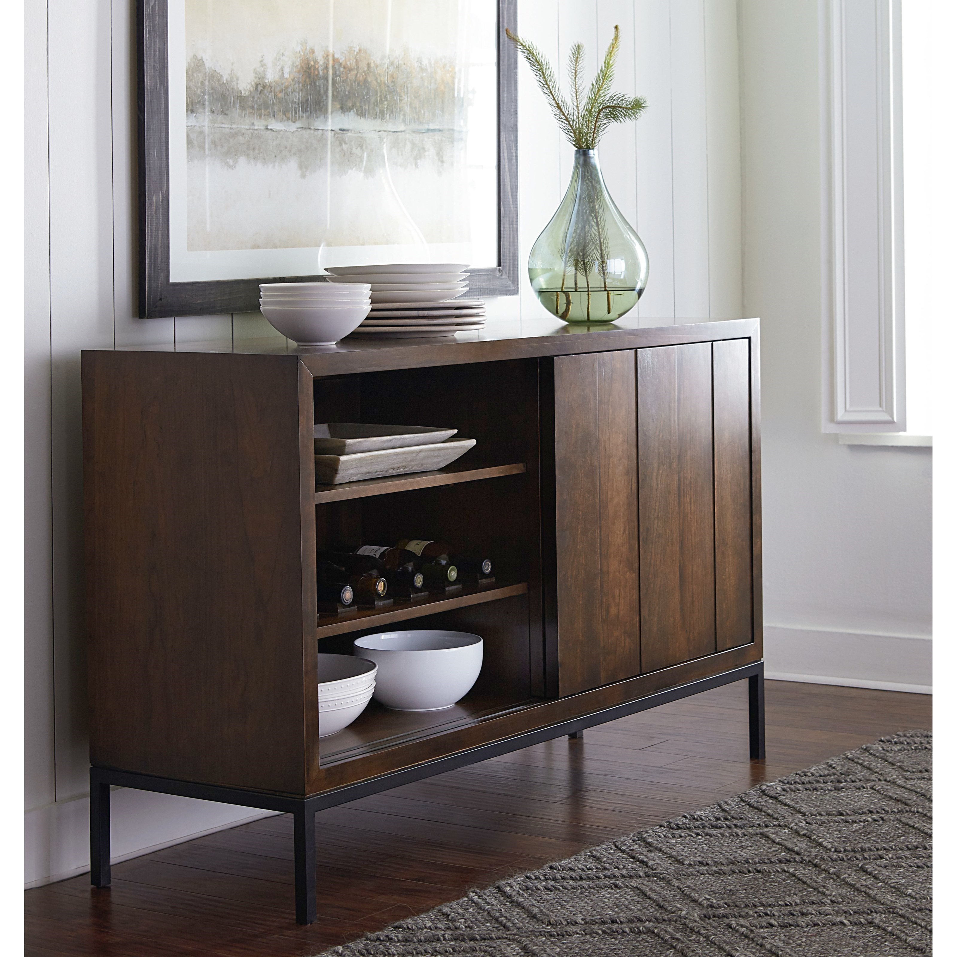 Bassett Custom Dining Contemporary Sliding Door Sideboard