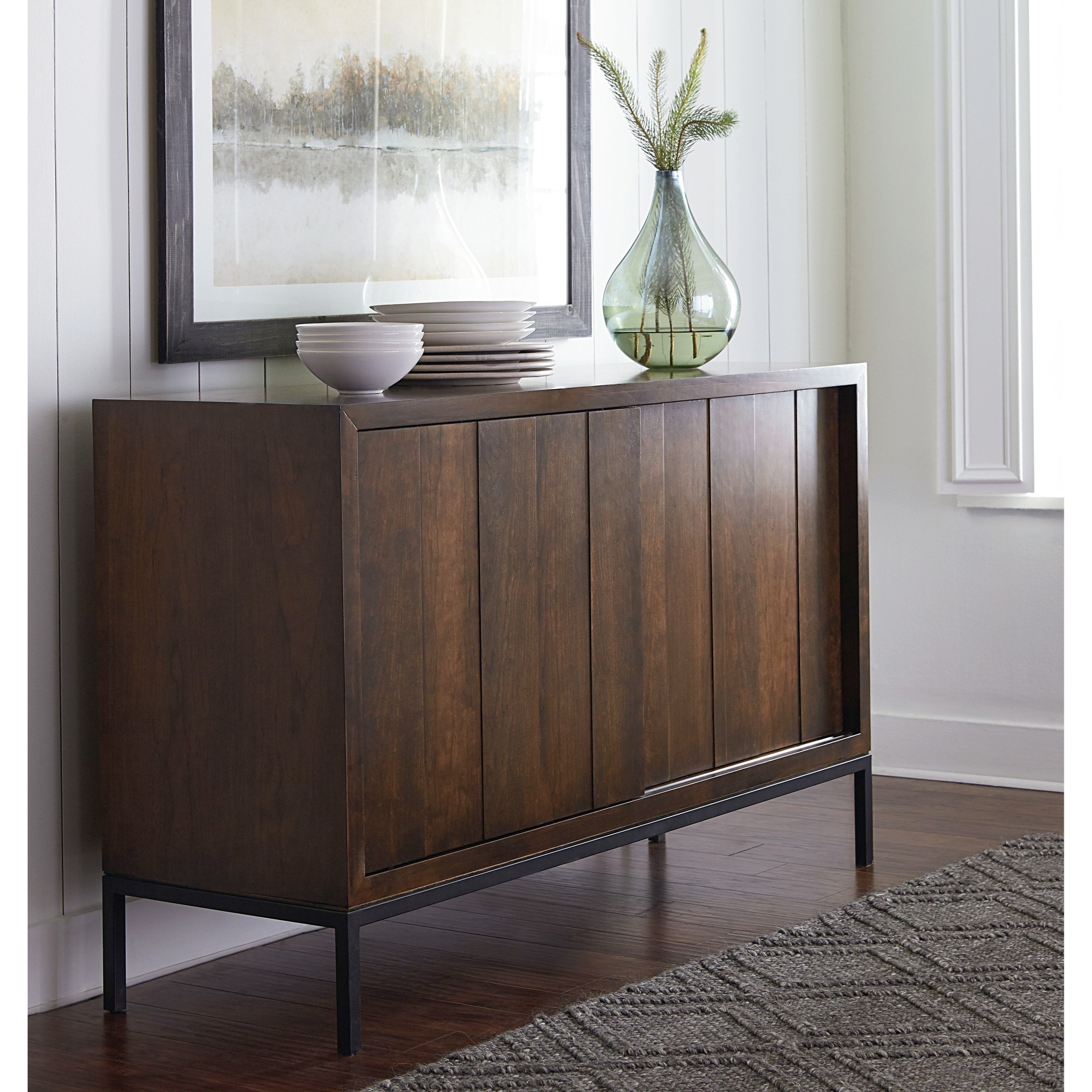 Bassett Custom Dining Contemporary Sliding Door Sideboard