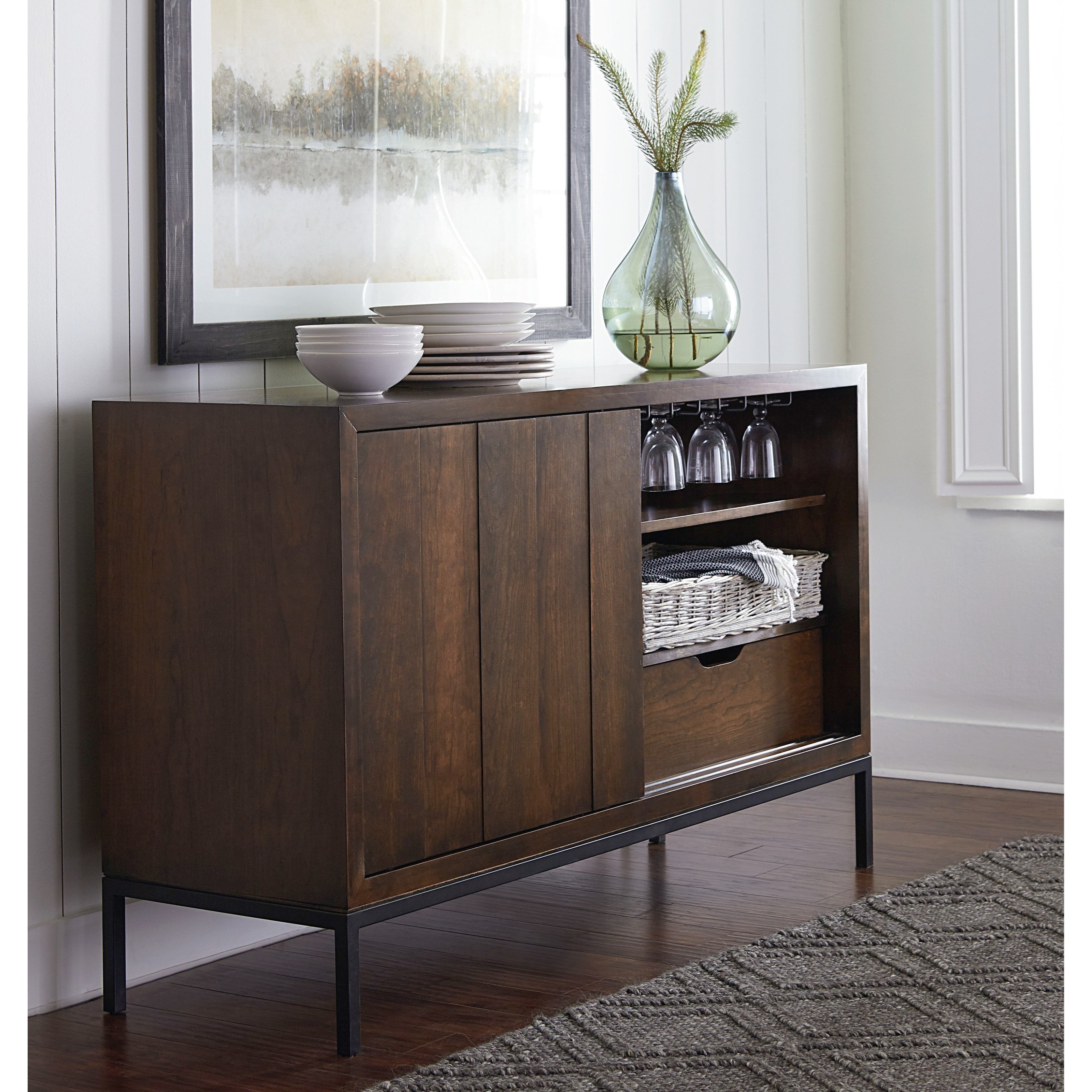 Bassett Custom Dining Contemporary Sliding Door Sideboard