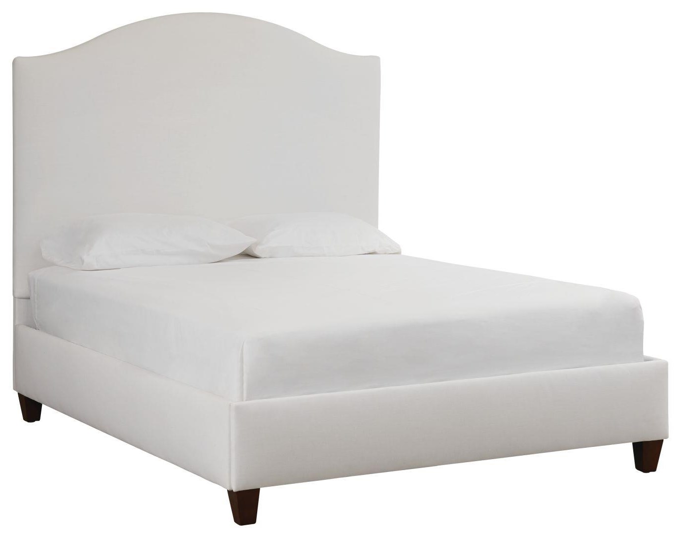 Bassett Custom Upholstered Beds 1987 B59f 1495 0 Queen Bed With Walnut Colored Tapered Legs Esprit Decor Home Furnishings Upholstered Beds