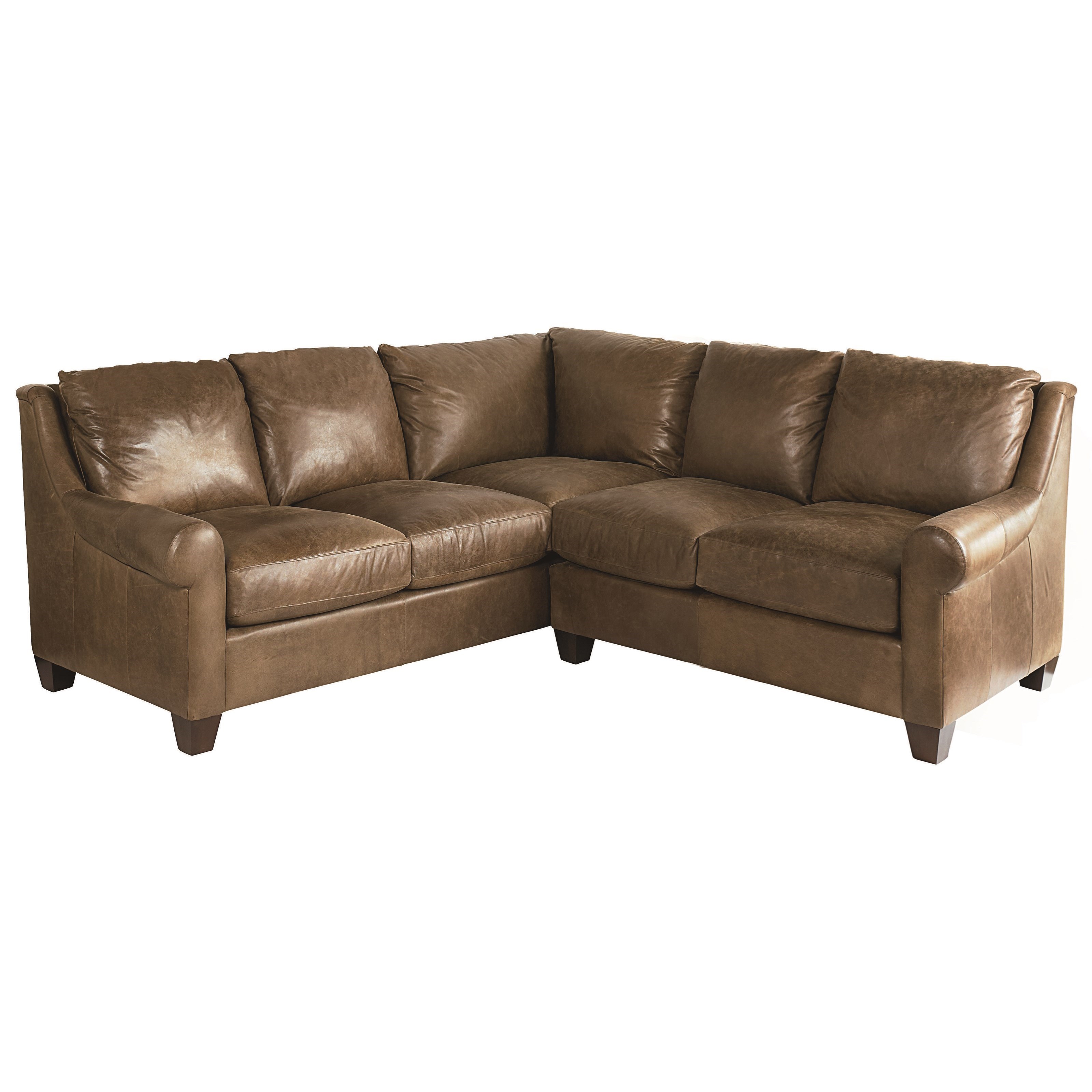 Bassett Ellery Transitional 4 Seat Sectional With Sock Rolled Arms