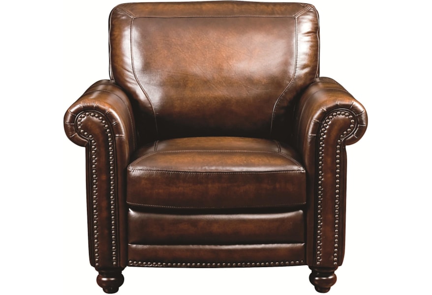 Bassett Hamilton Traditional Leather Chair With Nail Head Bassett Hamilton Traditional Leather Chair With Nail Head