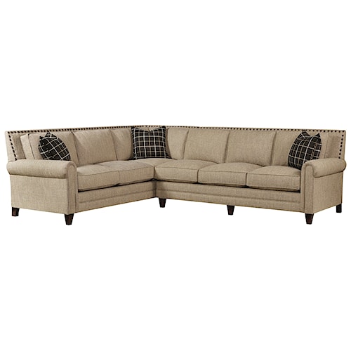 Bassett Harlan Sectional Sofa With 5 Seats Dubois Furniture