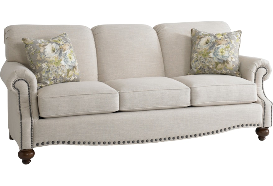 Bassett Hunt Club Traditional Sofa With Rolled Arms Bassett Hunt Club Traditional Sofa With Rolled Arms