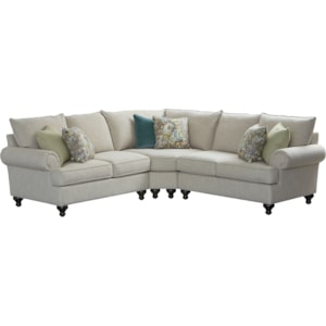 Bassett Marietta Traditional 3 Piece Sectional Wilcox Furniture Sectional Sofas