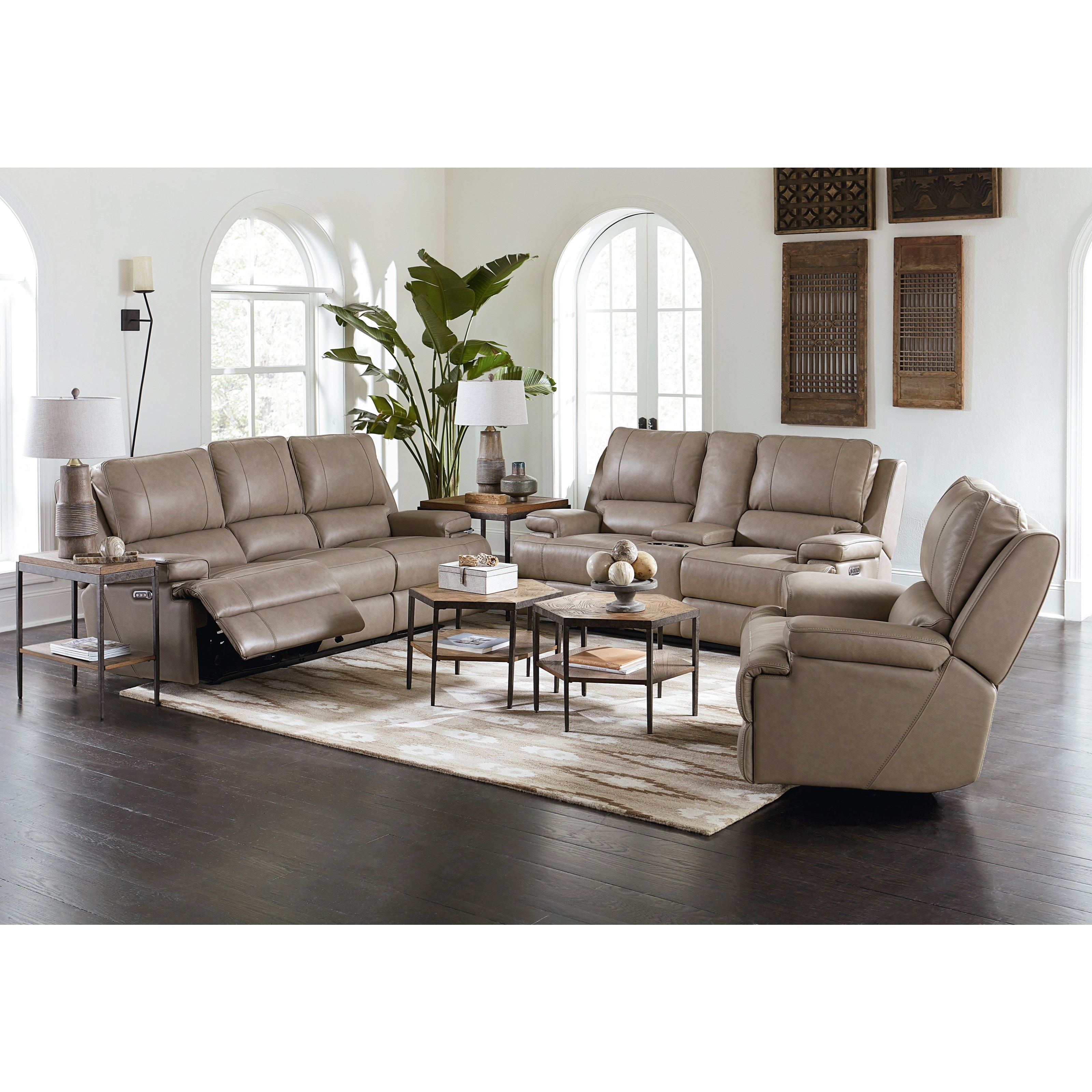 Bassett Parker Club Level Double Reclining Sofa With Power
