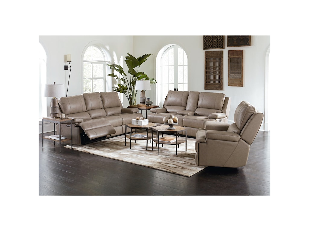 Bassett Parsons Club Level Double Reclining Console Loveseat With Power Headrests Howell Furniture Reclining Loveseats