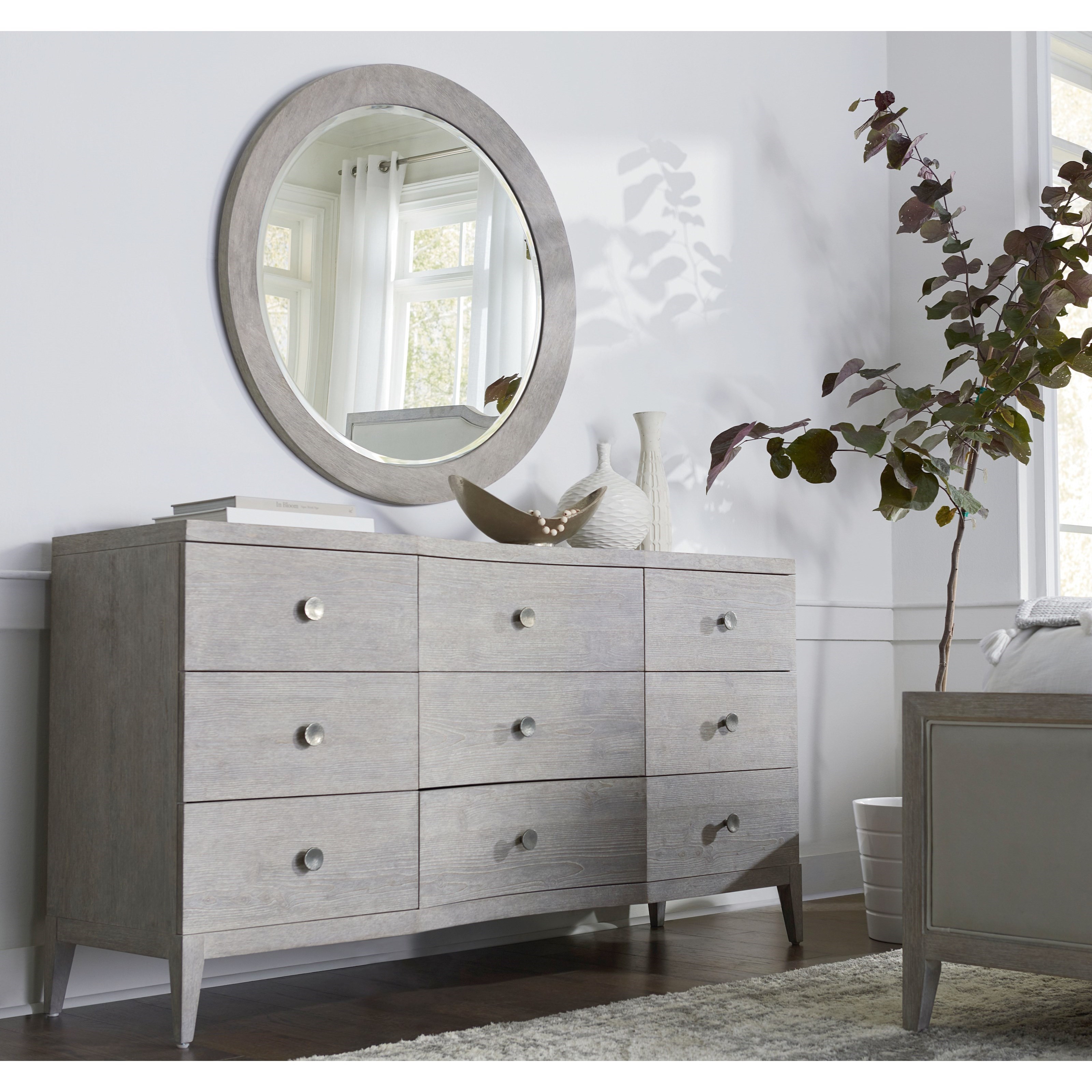 Bassett Savoy Round Beveled Mirror Wilcox Furniture Wall Mirrors