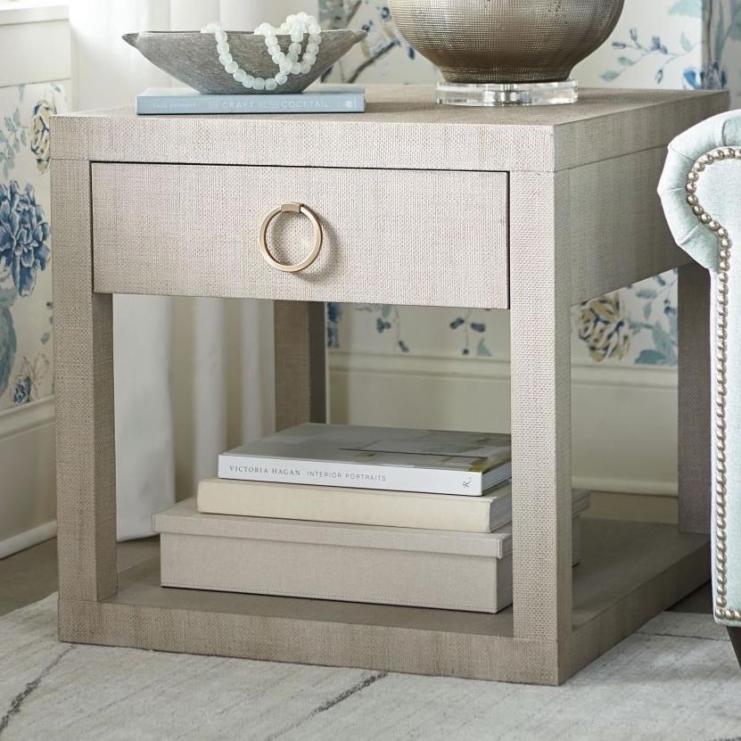 Bassett Ventura 6r68 G665 Transitional Raffia End Bedside Table With 1 Drawer Becker Furniture End Tables