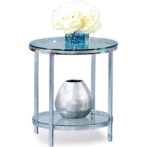 Bassett Mirror Thoroughly Modern Patinoire Round End Table | Darvin  Furniture | End Tables