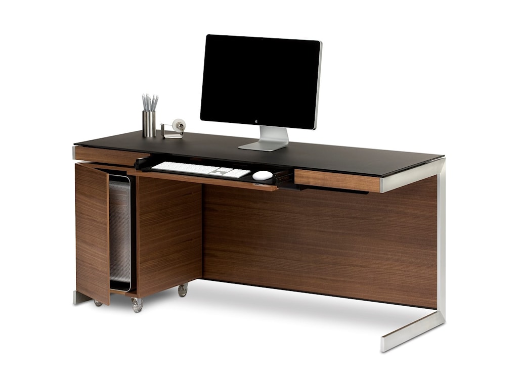 Bdi Sequel Desk With Removable Wall Panel And Mobile Cpu Cabinet