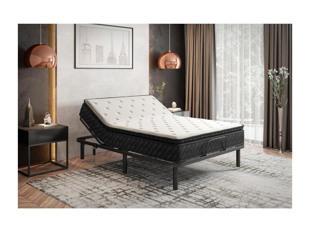 Bedtech Malibu 12 Hybrid Pt Sp1250 Btx4qn Queen 12 Hybrid Pillow Top Bonnell Innerspring Mattress And Adjustable Base Sam Levitz Furniture Mattress And Box Spring Sets