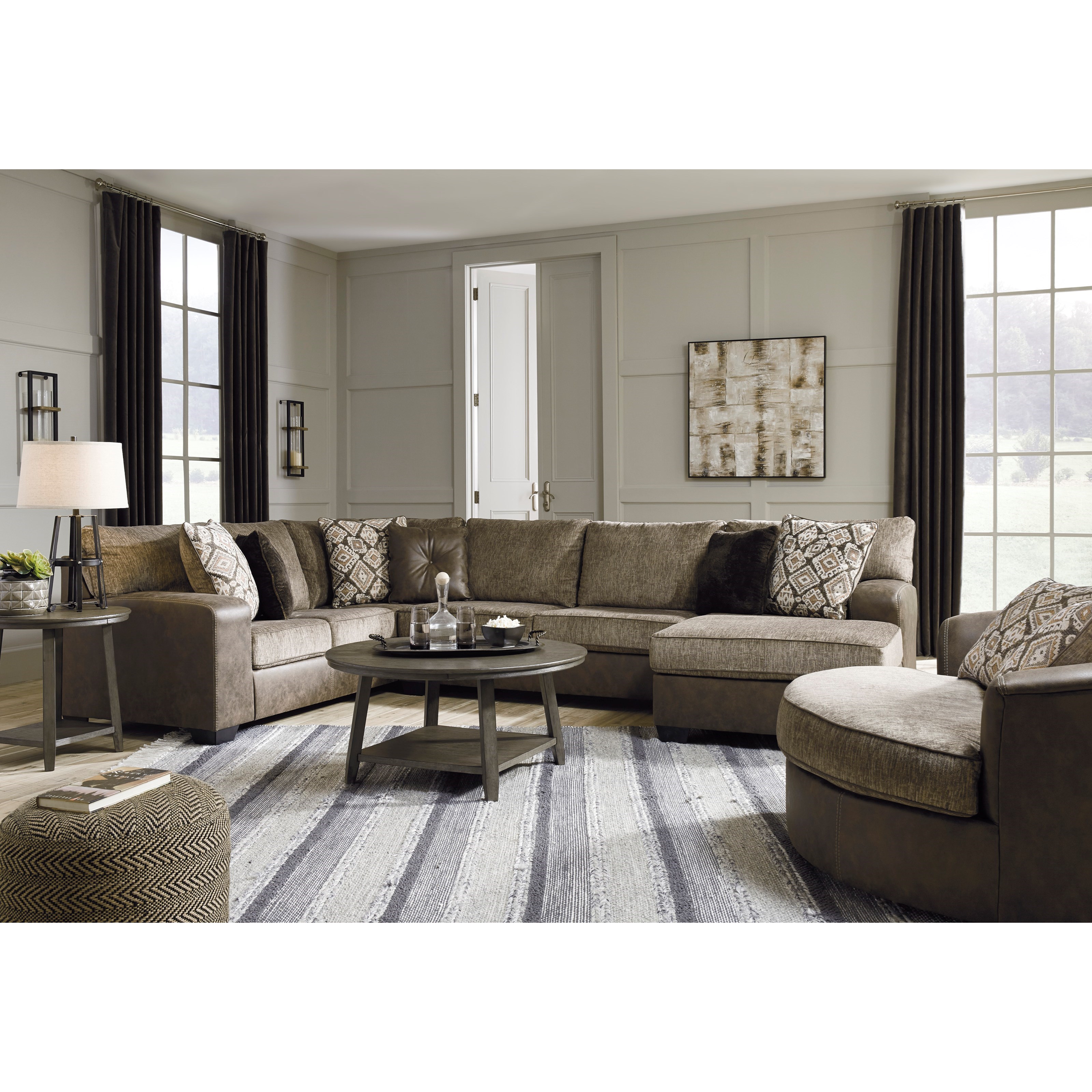 Benchcraft By Ashley Abalone Living Room Group Royal Furniture Stationary Living Room Groups