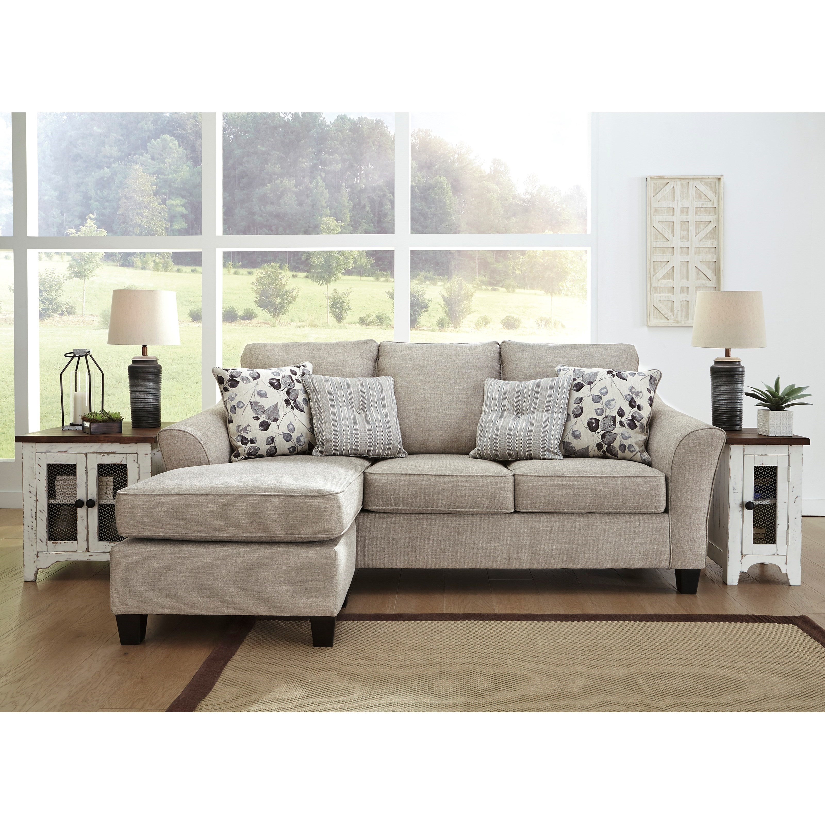 Benchcraft Abney Sofa Chaise With Flared Track Arms Darvin