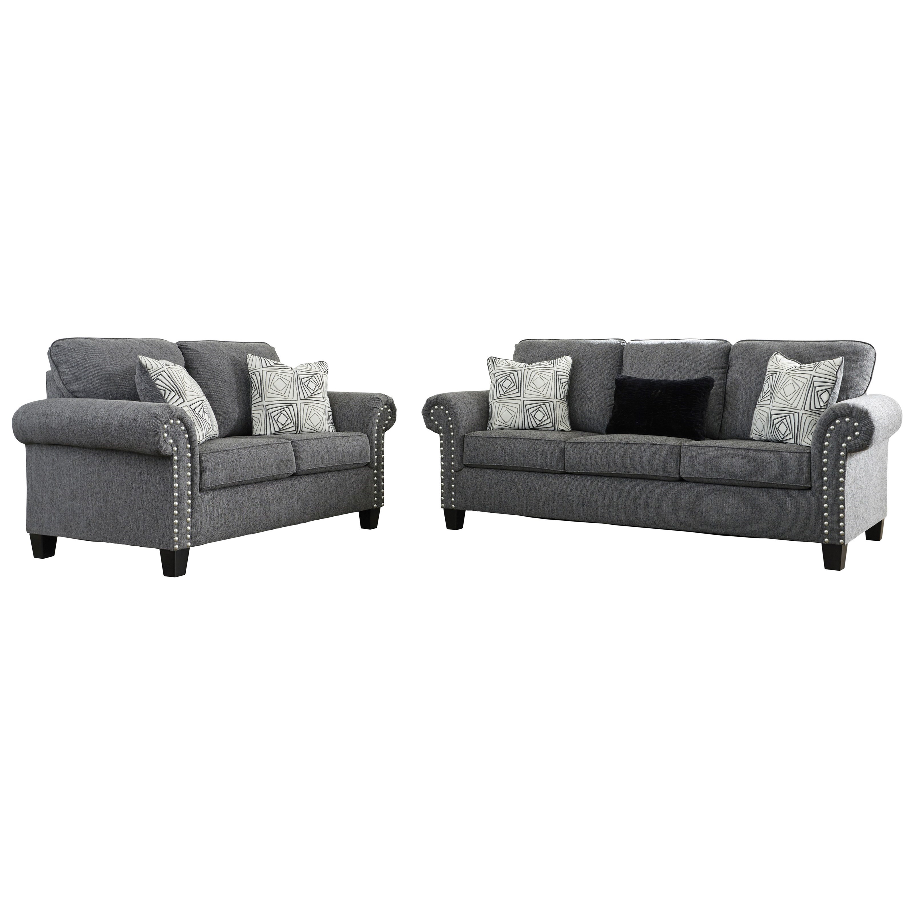 Benchcraft Agleno Contemporary Sofa With Nailhead Trim Reid S