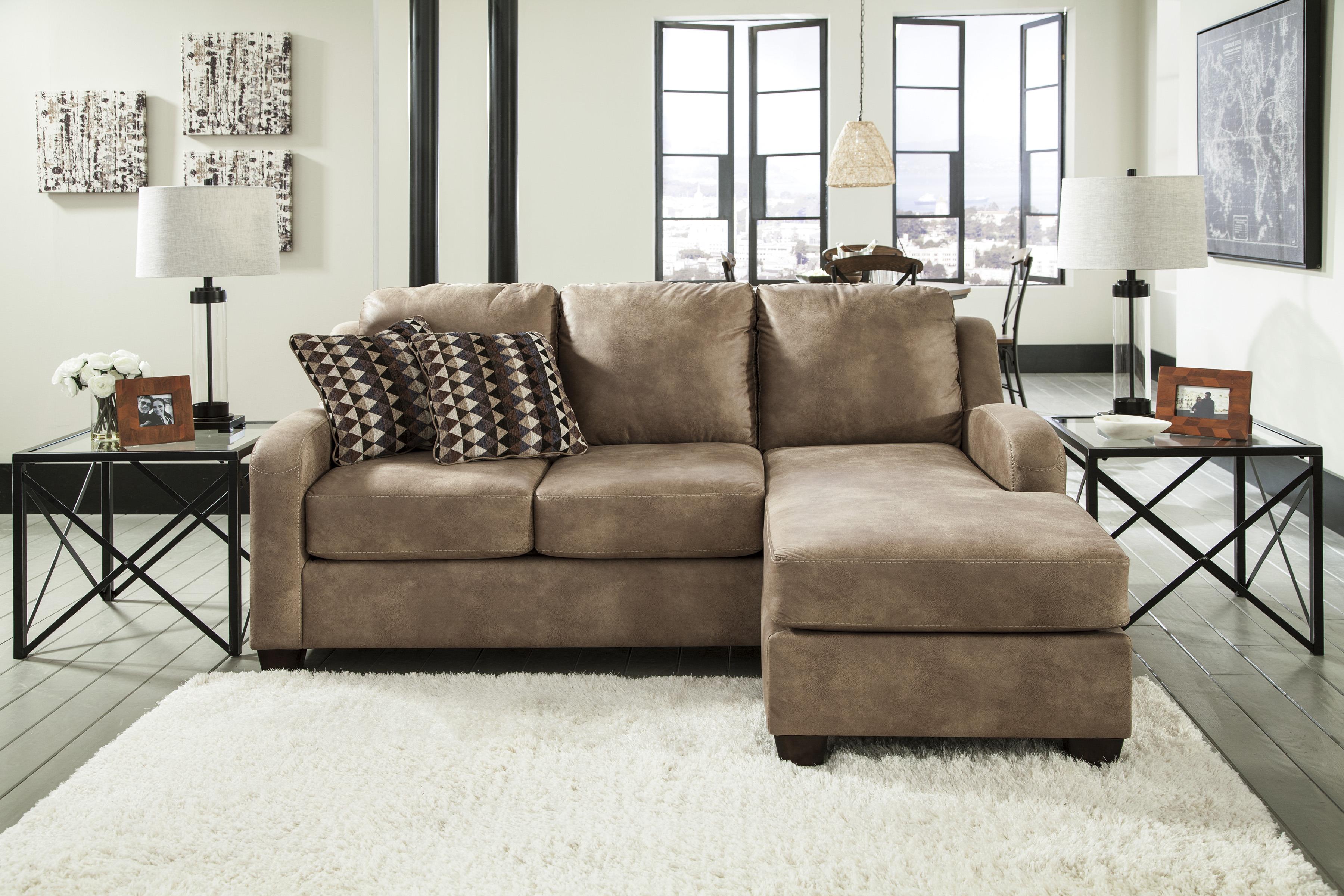 Benchcraft Alturo Contemporary Faux Leather Sofa Chaise Standard