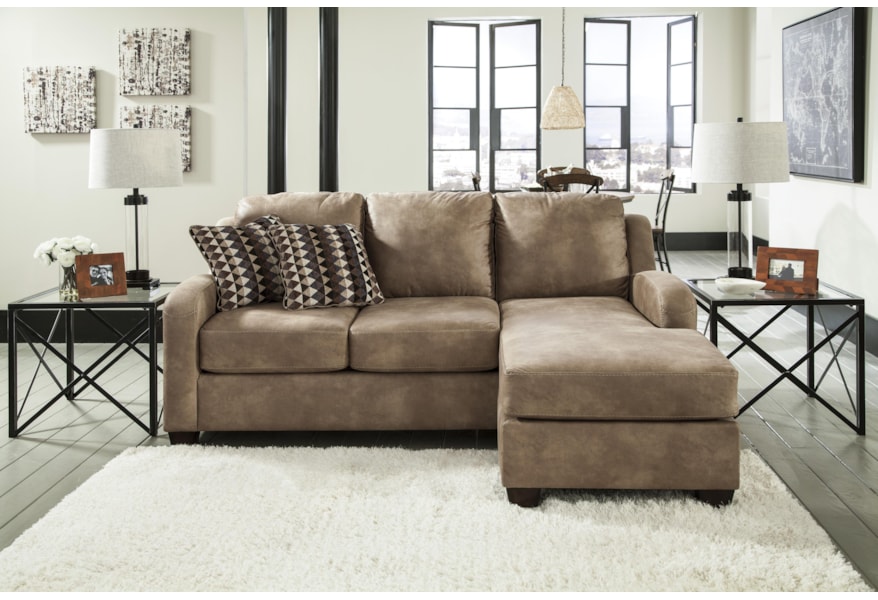 Benchcraft Alturo Contemporary Faux Leather Sofa Chaise Standard