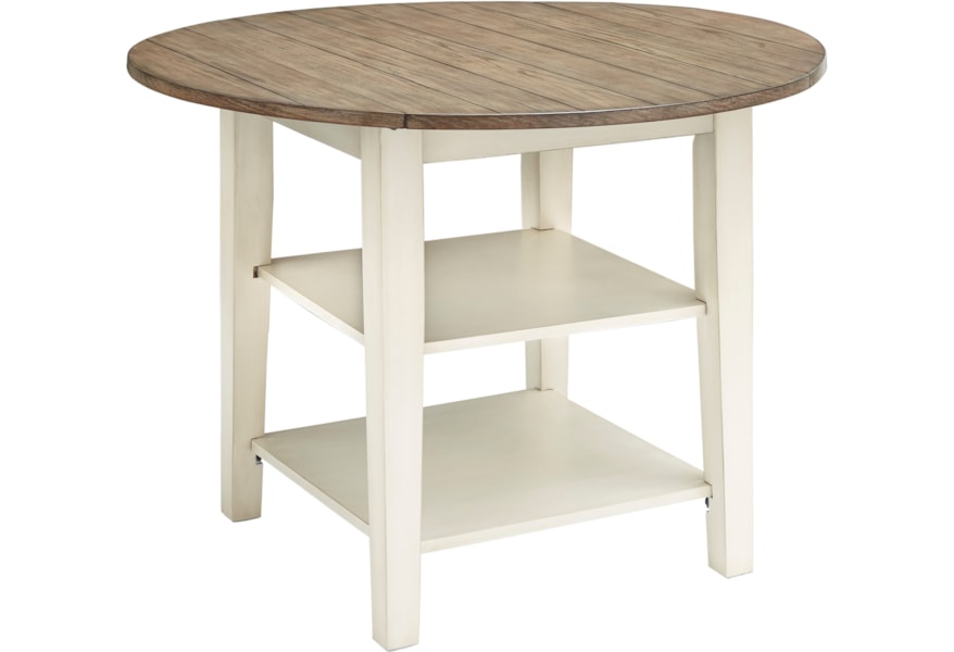 Benchcraft Bardilyn D447 15 Two Tone Round Dining Room Drop Leaf