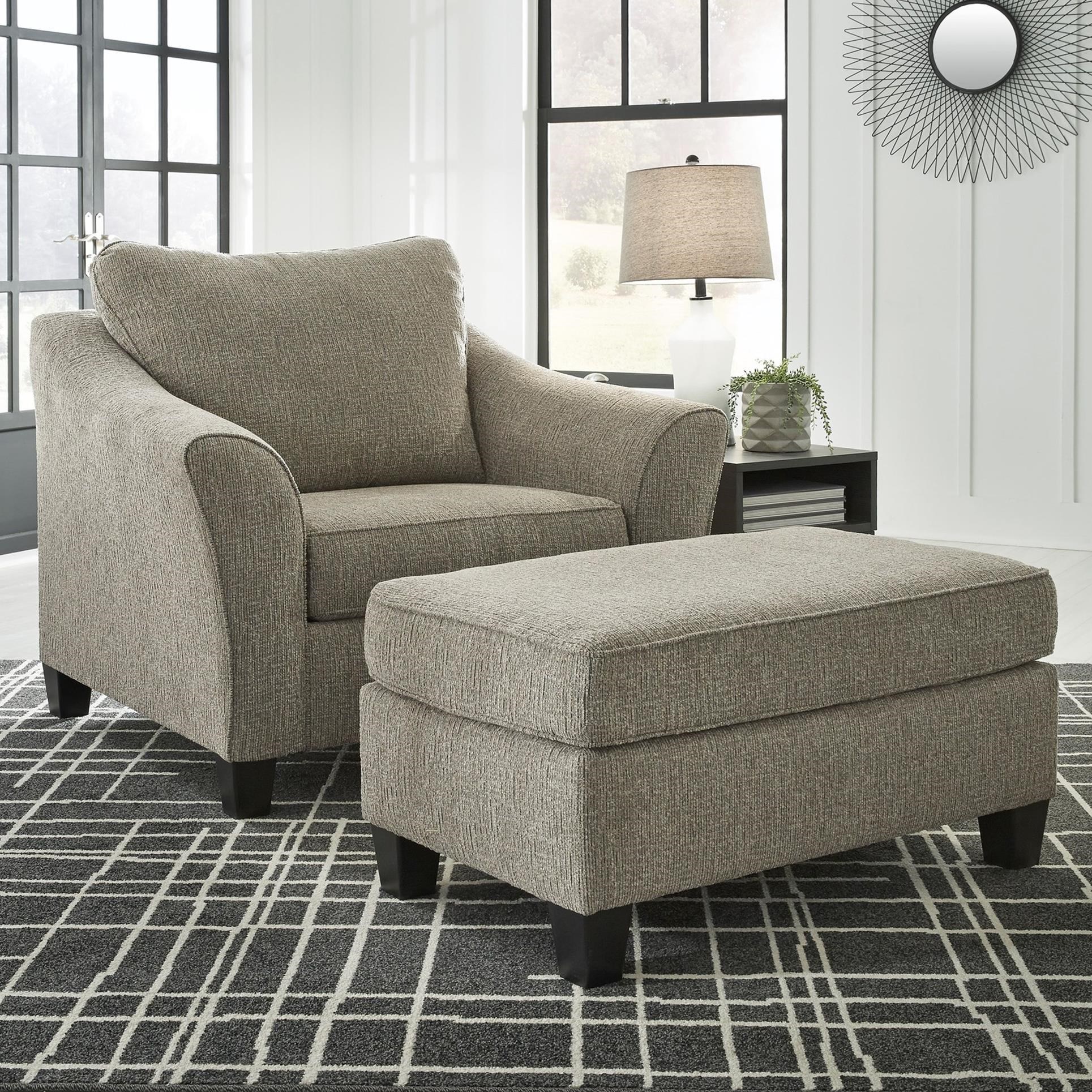 Benchcraft Barnesley 8690423 14 Contemporary Chair And A Half Ottoman Household Furniture Chair Ottoman Sets