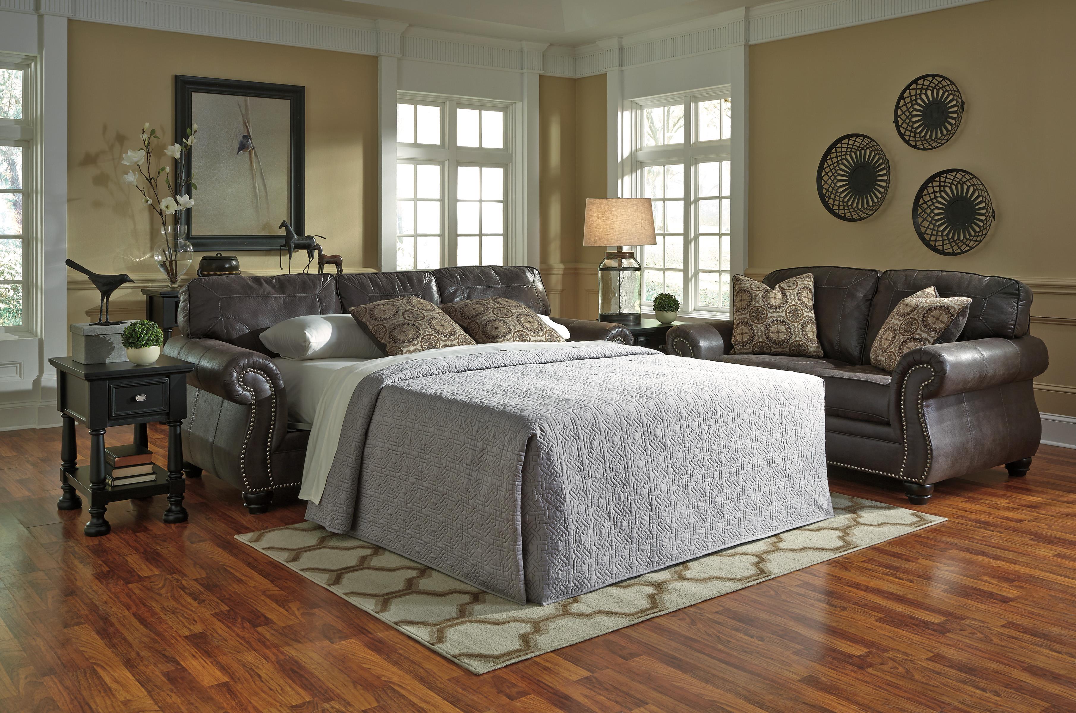 Benchcraft By Ashley Breville Faux Leather Queen Sofa Sleeper With