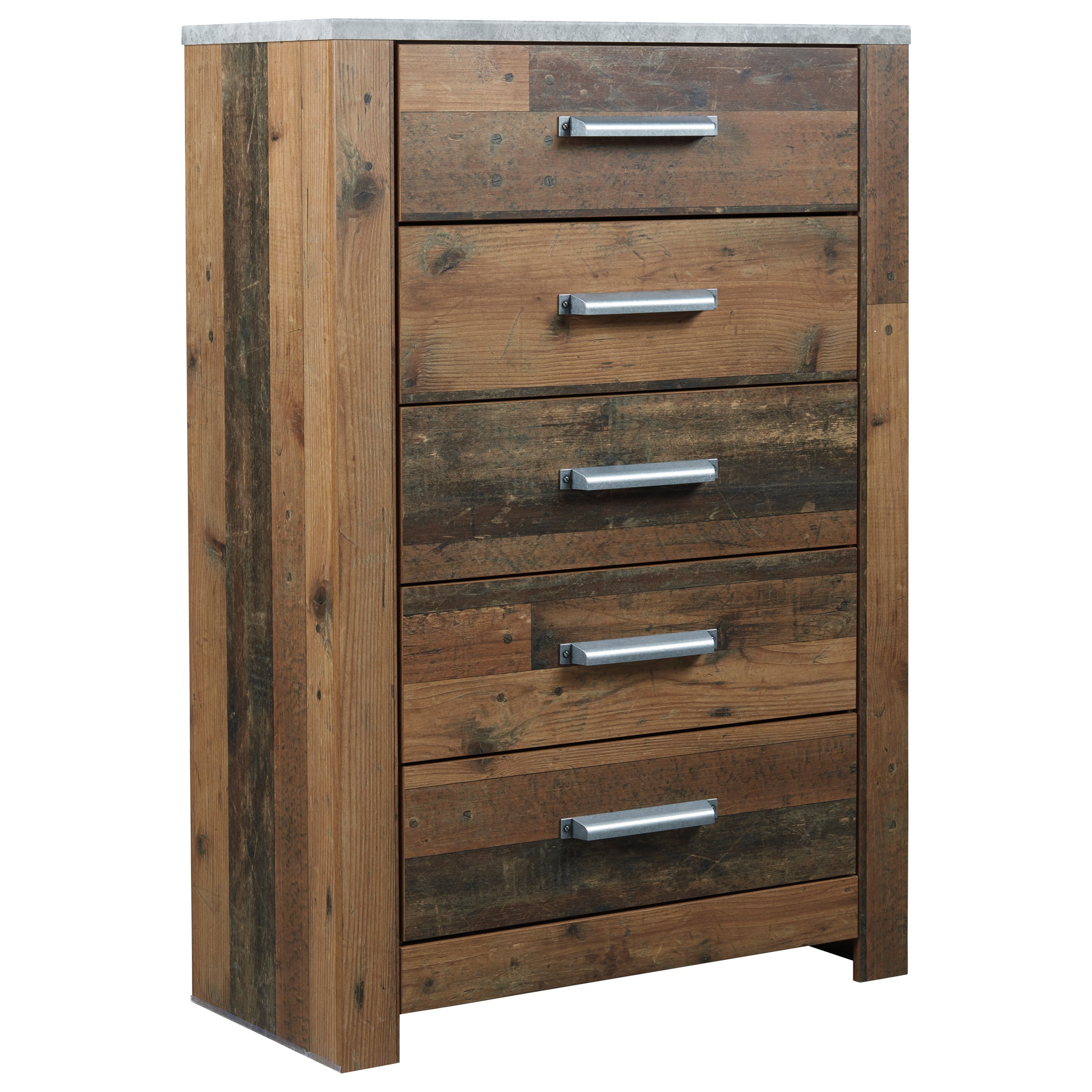 Benchcraft Chadbrook B337 46 Rustic 5 Drawer Chest With Concrete