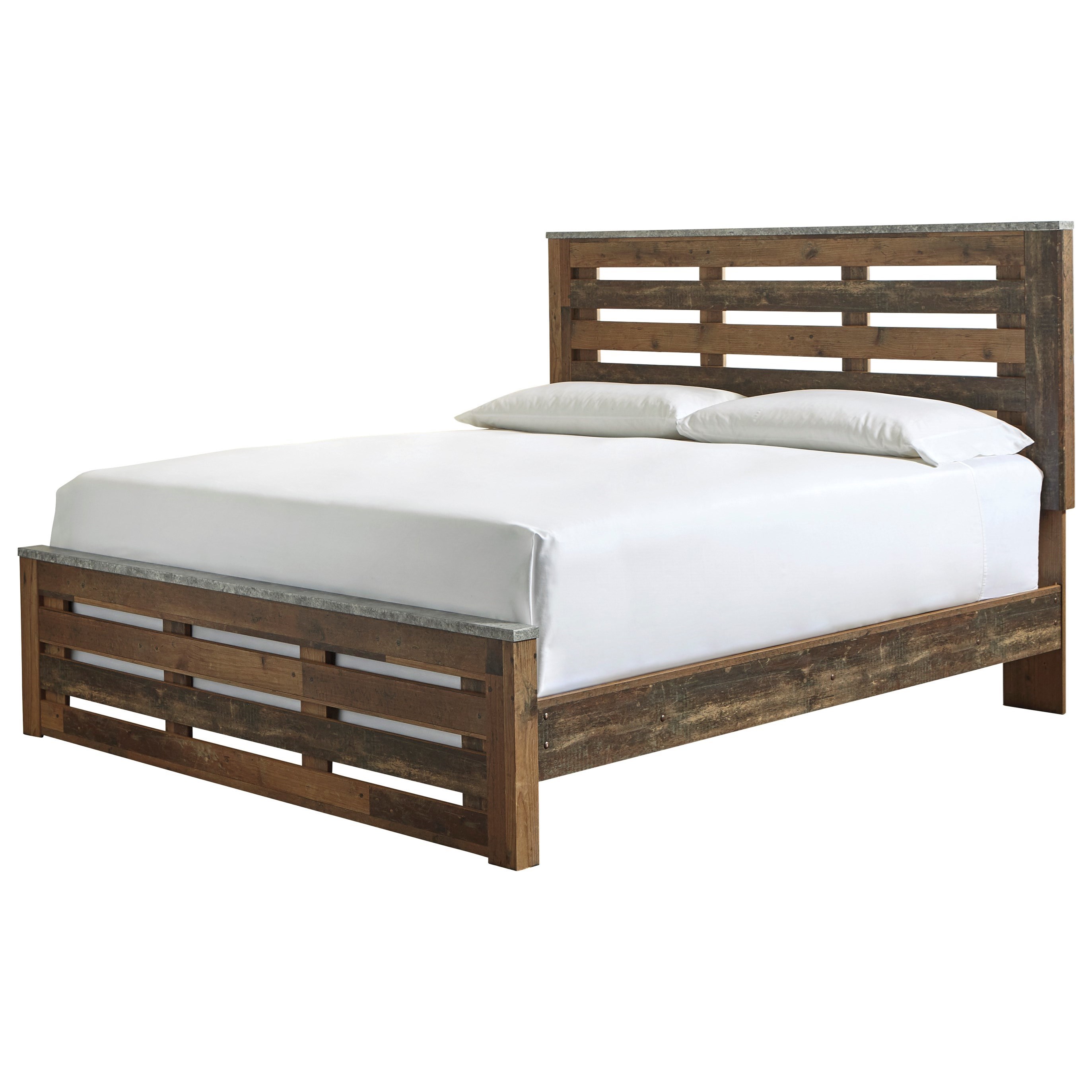 Benchcraft Chadbrook Rustic King Panel Bed Walker S Furniture Panel Beds