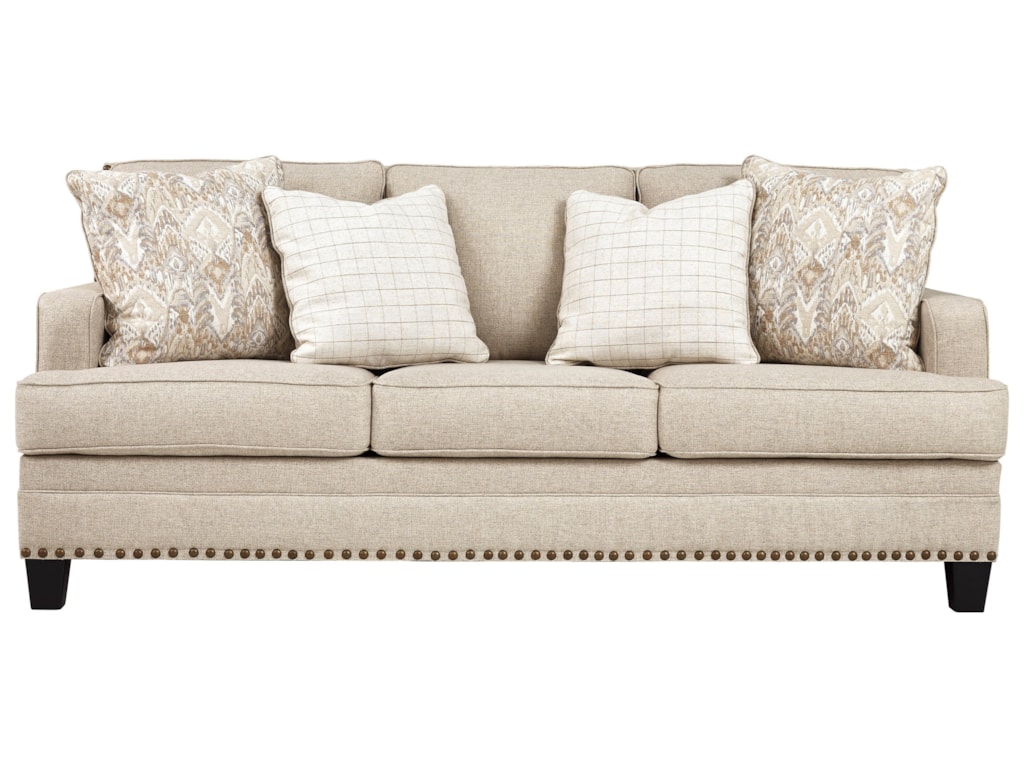 Benchcraft By Ashley Claredon Transitional Sofa With Nailhead Trim Ashley Claredon Transitional Sofa